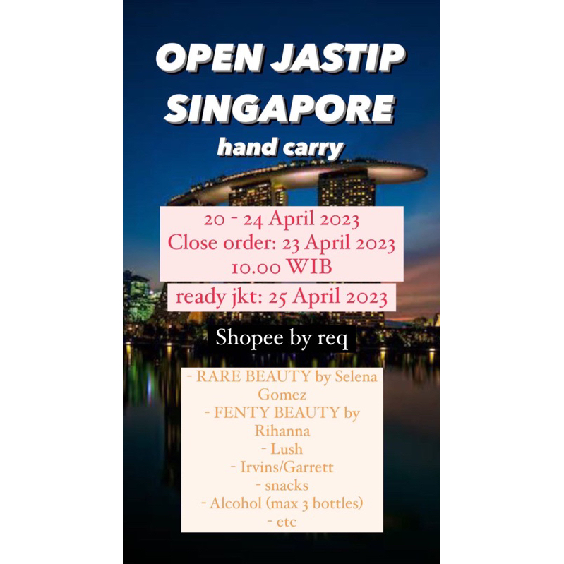 

JASTIP SINGAPORE HANDCARRY bisa request