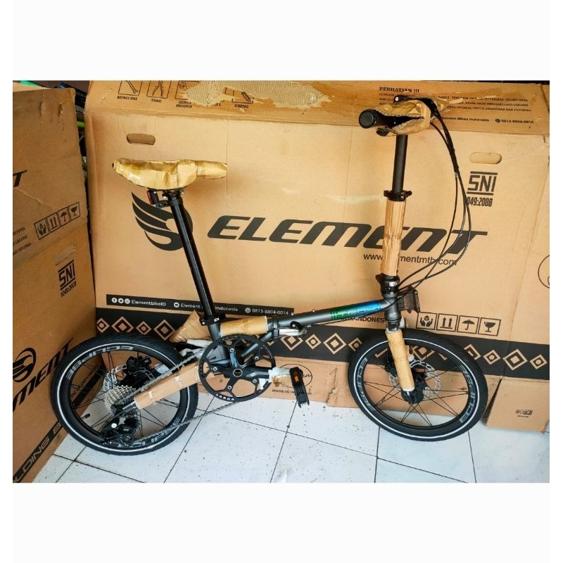 ELEMENT Troy 9 speed Sepeda Lipat 16 inch Chromoly Folding Bike