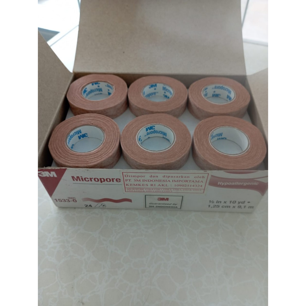 micropore 3M 1/2 inch Plester Coklat