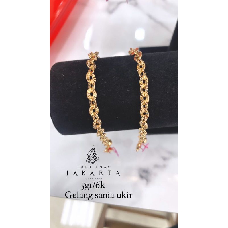 Gelang Sania Ukir 6K-8K ll 4-5 Gram ll 16-17 CM