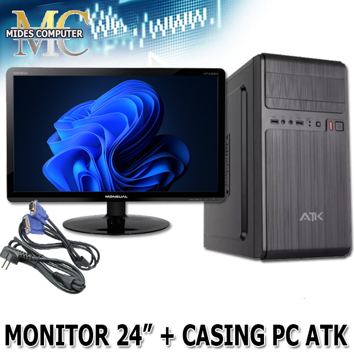 Monitor PC LED 24 Inch CCTV dengan Casing PC Komputer