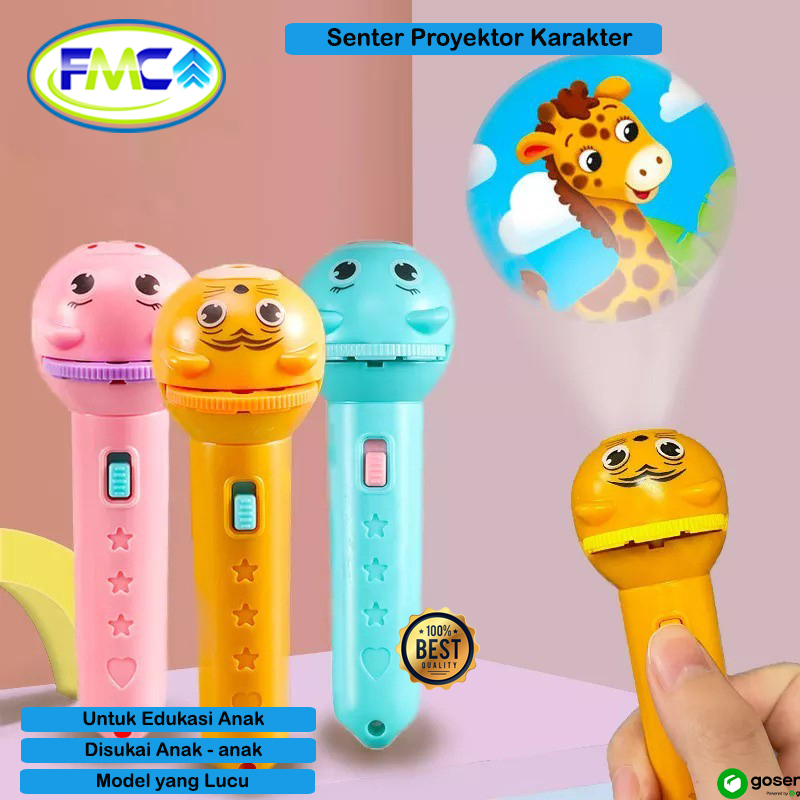 Lampu Senter Proyektor Anak Mainan Lampu Karakter Edukasi Pengenalan Fun Flashlight Edukasi