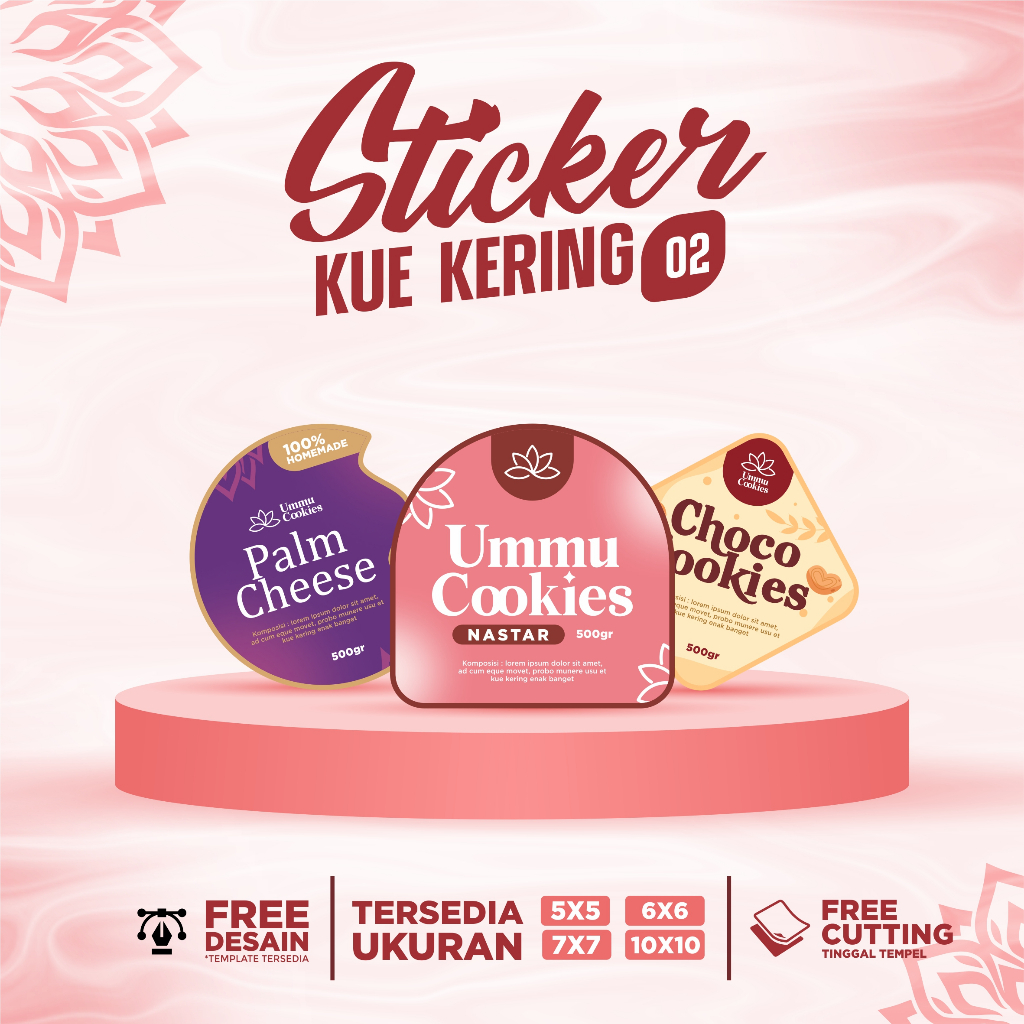 

Stiker Sticker Kue Kering Cookies Lucu Custom Tinggal Tempel Gratis Desain