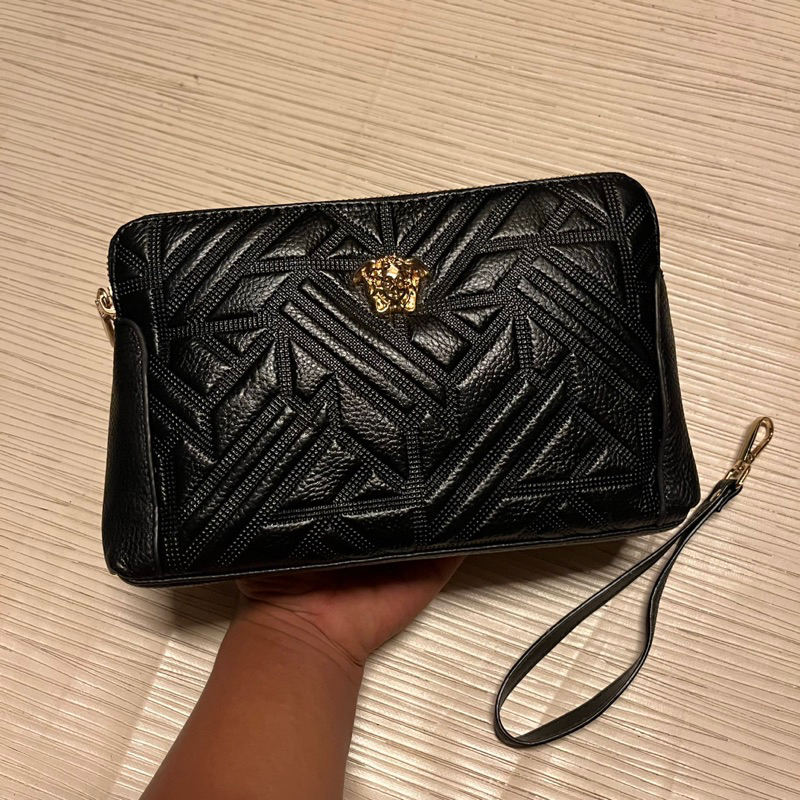 Clutch Versace import leather handbag pria Versace clutch pria branded