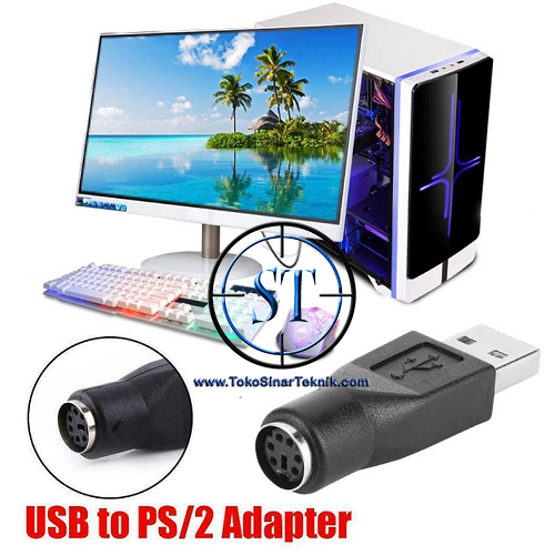 Converter USB to PS 2 Sambungan Port Adapter USB Male Ke PS2 Female Connector PS / 2 to USB