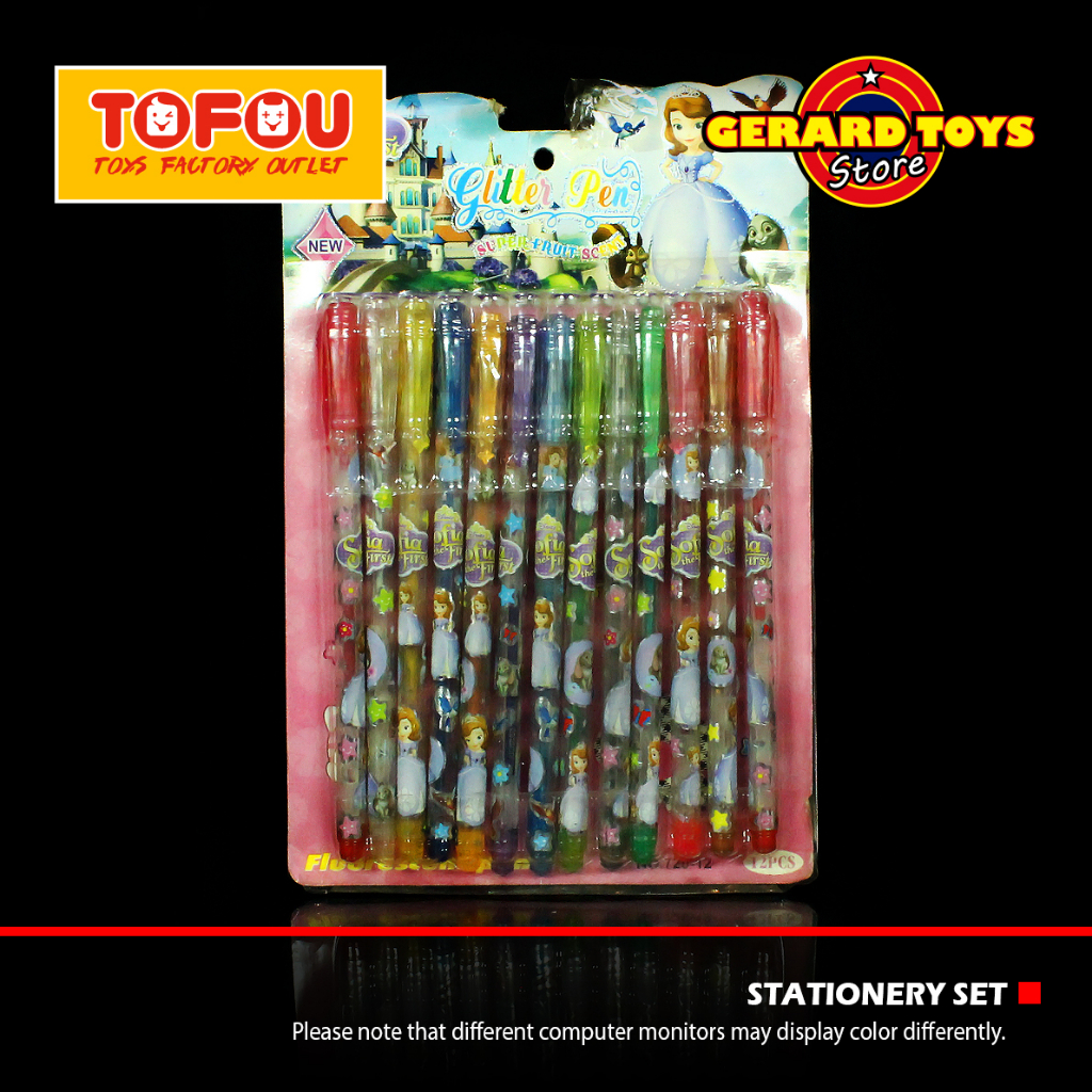 

SALE Stationery set Coloring Pen Glitter Sophia isi 12 MURAH BANGET