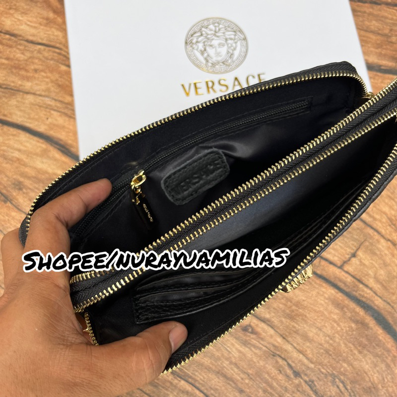 Clutch Versace dengan kode kunci kulit asli import premium clutch pria Versace clutch pria branded