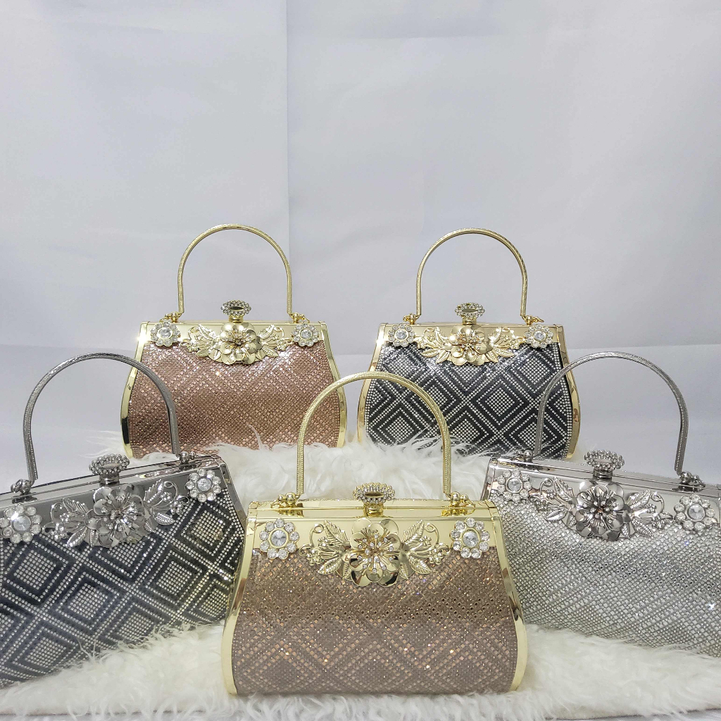 Tas Pesta Farnell Wanita Ukuran Besar Cantik Clutch Diamond 2914/2900 Elegan