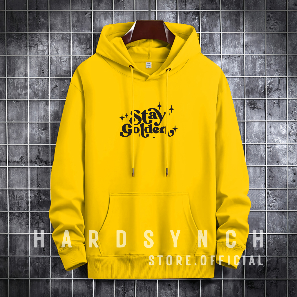 Sweater Hoodie Stay Golden Unisex ( Pria &amp; Wanita ) Premium Quality S-XXL Cotton Fleece / Hoodie Korean Style / Sweater Hoodie / Hoodie Polos / Hoodie Wanita / Hoodie Pria / Sweater Hoodie Distro Original ( STY GLDN 132 )