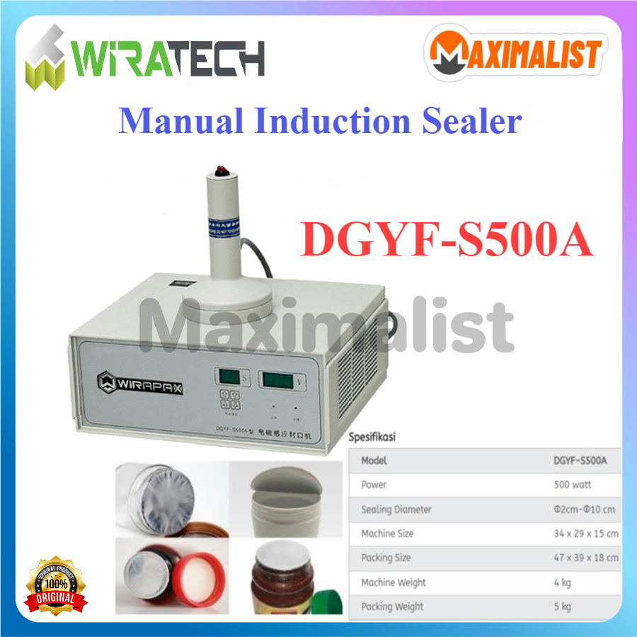 Wiratech DGYF-S500A Manual Induction Sealer / Mesin Induksi Sealer Alumunium / Wiratech DGYF-S500C M