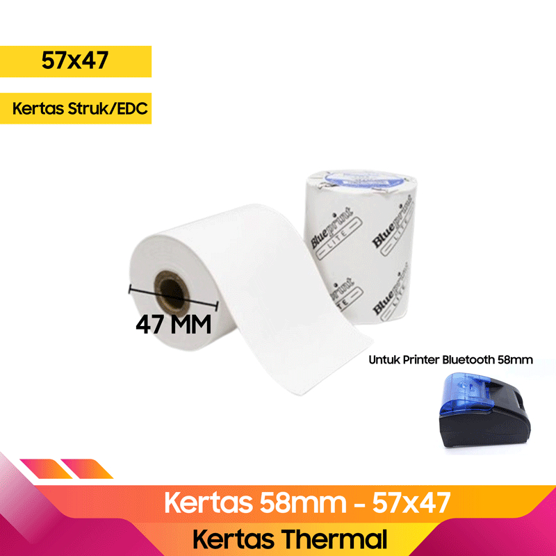 

KERTAS THERMAL 58MM 57X47 KERTAS KASIR STRUK KERTAS THERMAL TERMAL EDC PPOB 57MM X 47 58X47 58MM 58X40