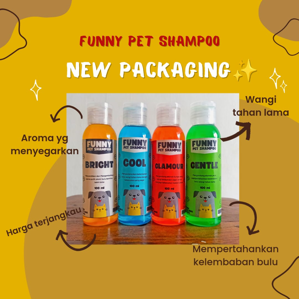 Shampoo Kucing Anjing Funny Pet Shampoo 100ml Shampo Hewan Murah Berkualitas