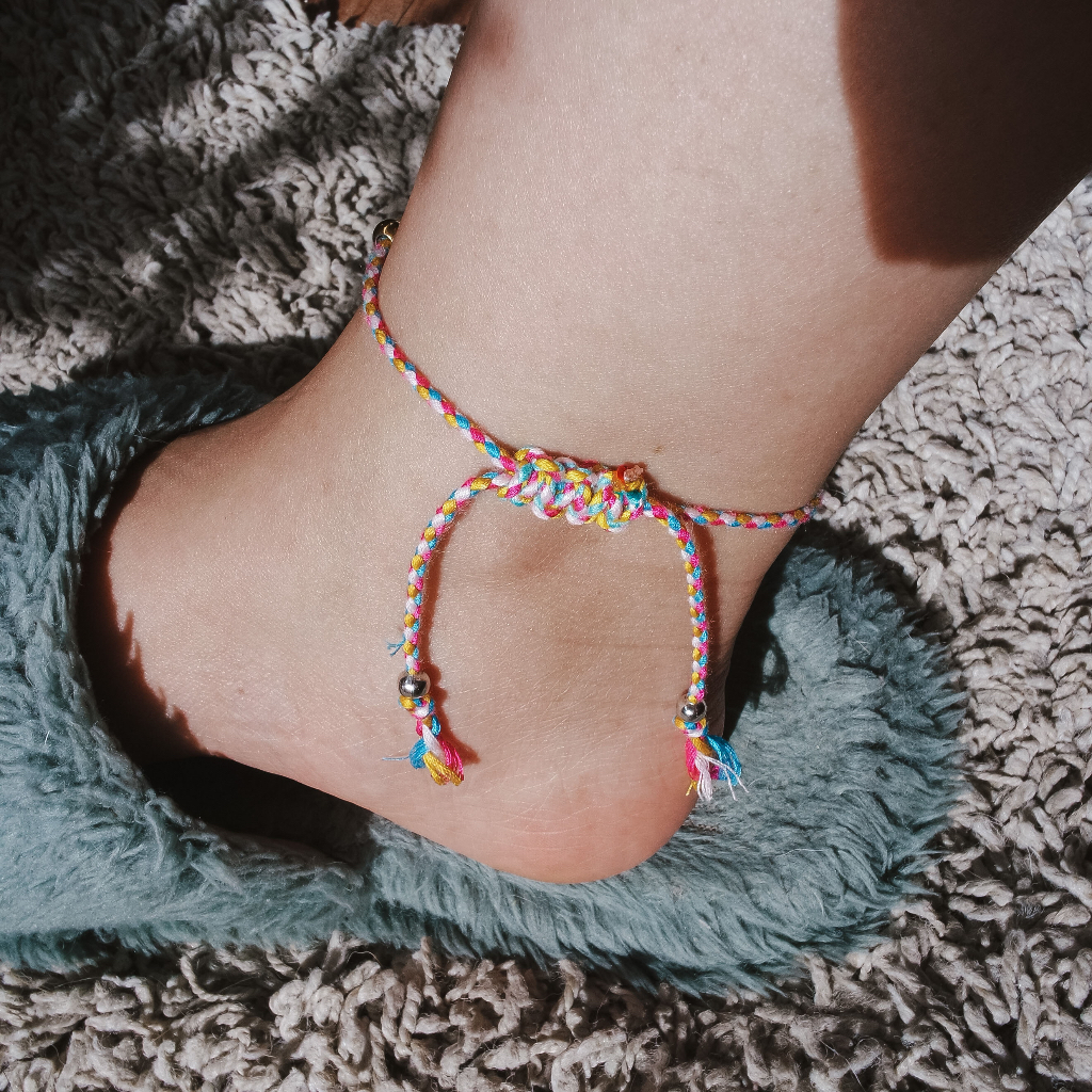 Make a wish bracelet / ANKLET / GELANG KAKI / GELANG TALI - ANTI KARAT