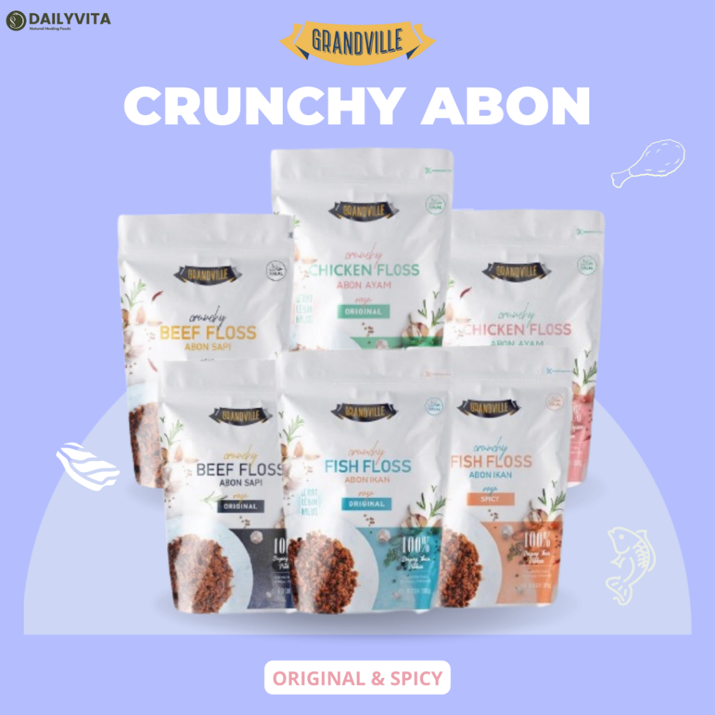 GRANDVILLE ABON SAPI 100gr/AYAM 100gr/IKAN 100gr CRUNCHY | MPASI MAKANAN INSTANT