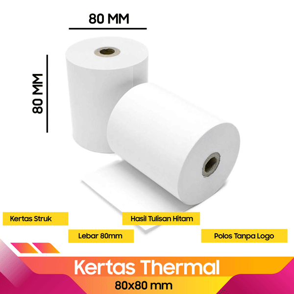 

Kertas Thermal 80mm 80x80 Kertas Kasir Struk Paper Roll Termal 80x80mm Thermal POS Printer Parkir Antrian 79 80 x 80 80x80 mm