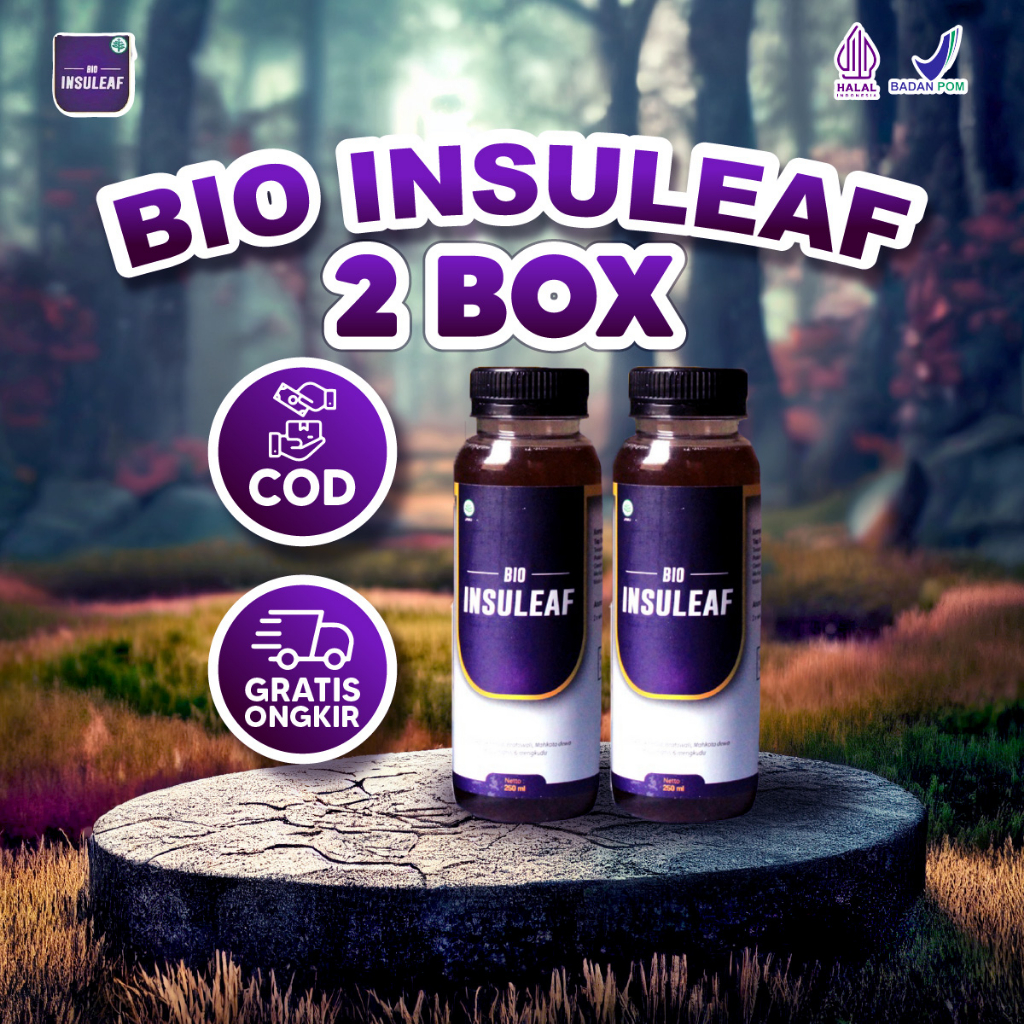 Bio Insuleaf Original Bantu Atasi Gula Darah DIabetes Paket 2 Botol Isi 250ml
