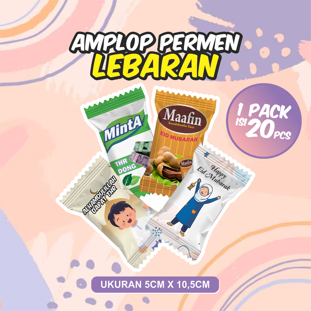 

AMPLOP PERMEN ISI 20 PCS / AMPLOP IDUL FITRI / AMPLOP KARAKTER