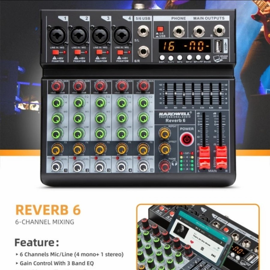HARDWELL REVERB 6 MIXER AUDIO HARDWELL REVERB 6 BLUETOOTH ORIGINAL NEW