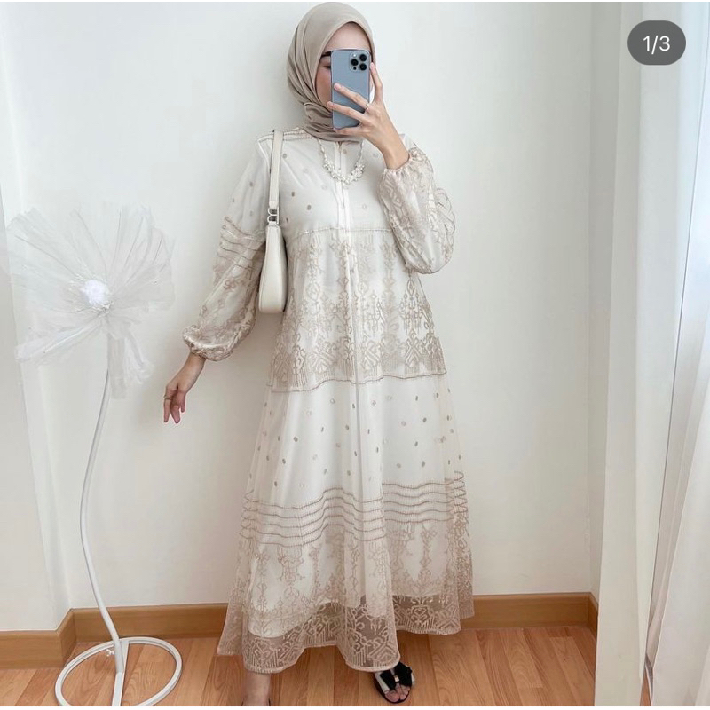 Nabawi dress by calamaryshop warna dusty pink