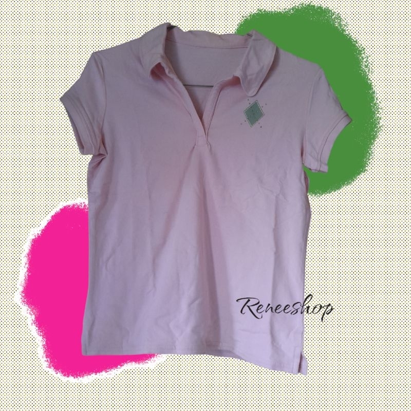 KAOS WANITA REMAJA / ANAK KERAH PINK