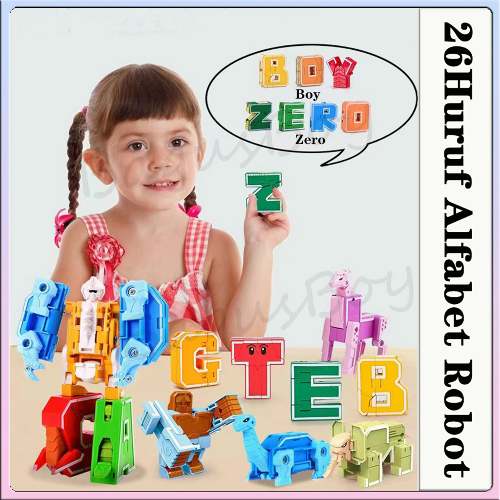 Mainan Edukasi Alphabet Huruf Robot Mega Bots robot huruf gabung robot robotan Mainan anak murah Toy