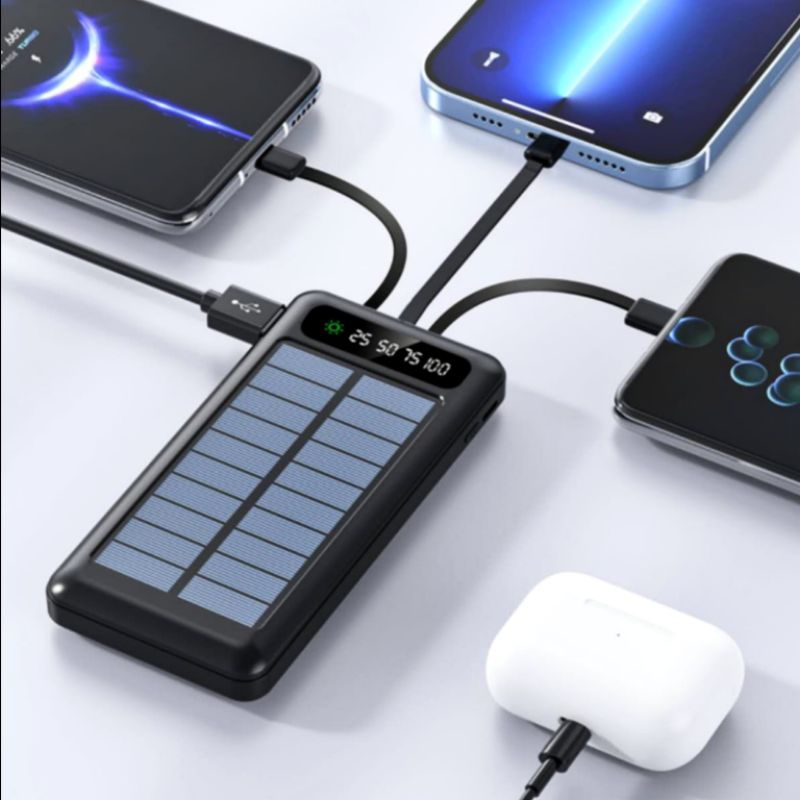 Powerbank Solar Tenaga Surya LED Indikator Multifungsi 10000 mAh