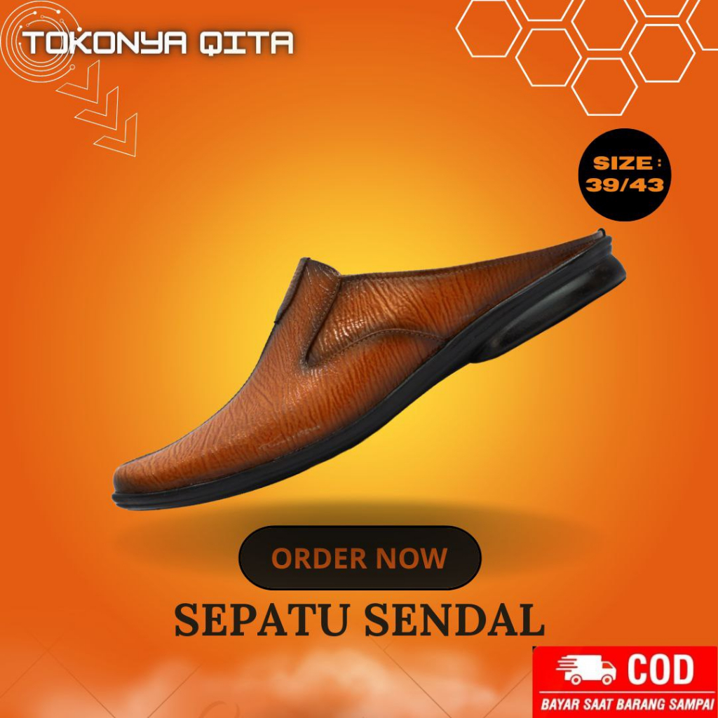 Sepatu sendal kulit asli laki laki pria dewasa original 100 % B 05