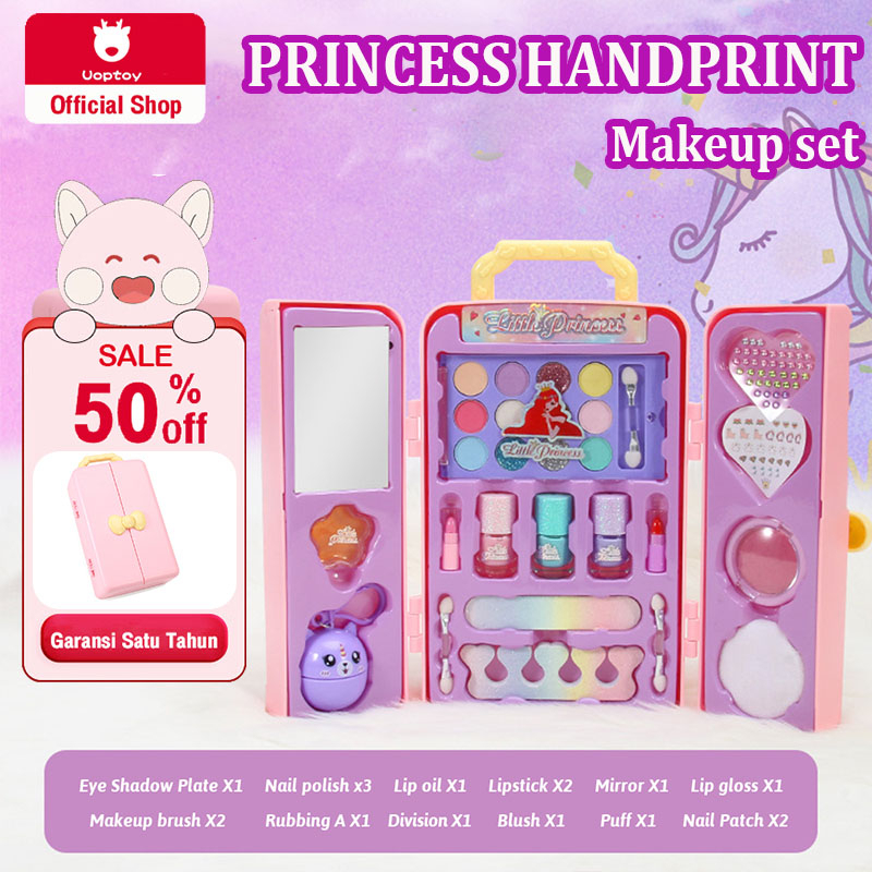 Uoptoy Beauty Playset Mainan/ Mainan Kosmetik Anak/riasan mainan anak/Mainan Make Up Anak Perempuan Tidak Beracun/Children Pretend Play / Mainan Make Up Bag