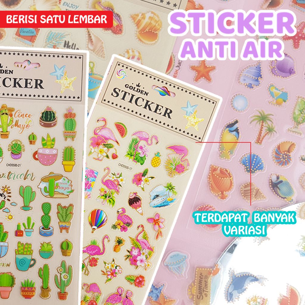 Sticker Buku Asthetic / Golden Stiker Asthetic / Sticker Lucu Karakter / Sticker Jurnal21915-1