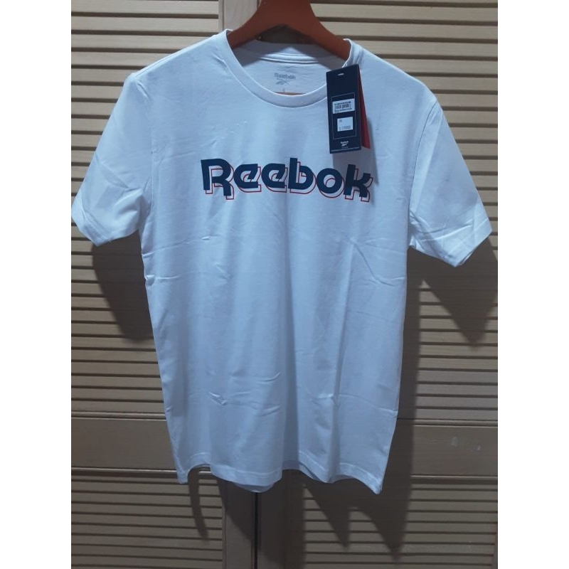 REEBOK Kaos Running Katun Putih-Pria