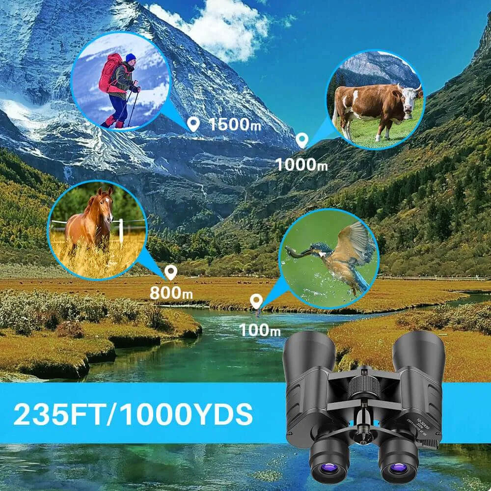 APEXEL Teropong Binoculars High Power Outdoor Hunting 10-30x50 - APL-PB10-30X50 - Black