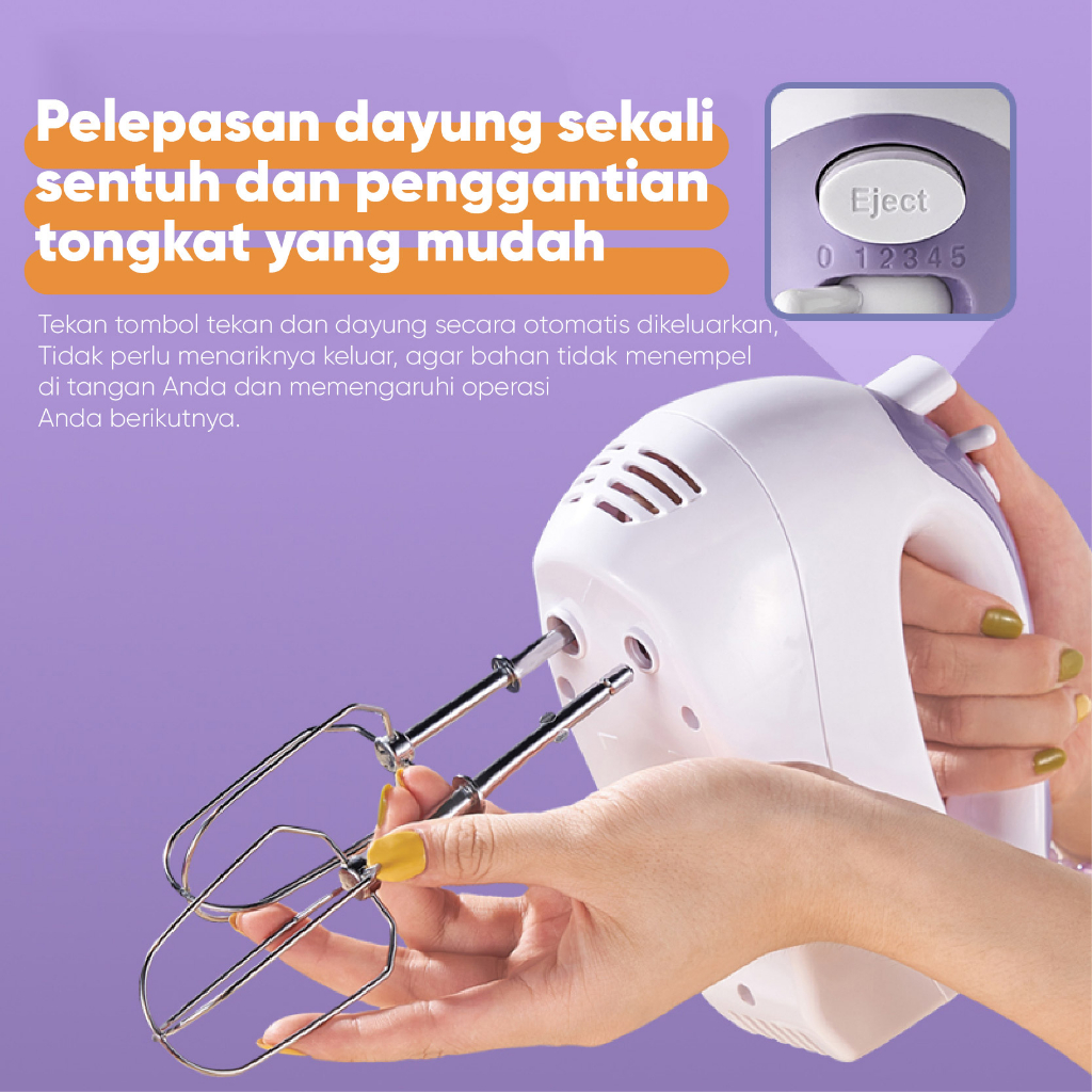 Youban HM01 Hand Mixer Tangan Pengocok Pengaduk Adonan Kue 150 Watt with two swivel heads