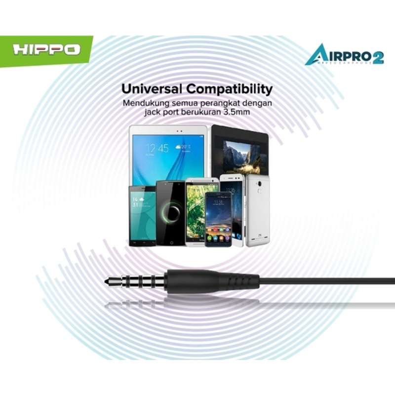 Hippo Earphone Airpro 2 Super Bass Jack 3.5mm Wired Handsfree Android Original Earbuds Headset