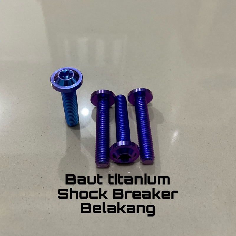 Baut titanium shock belakang