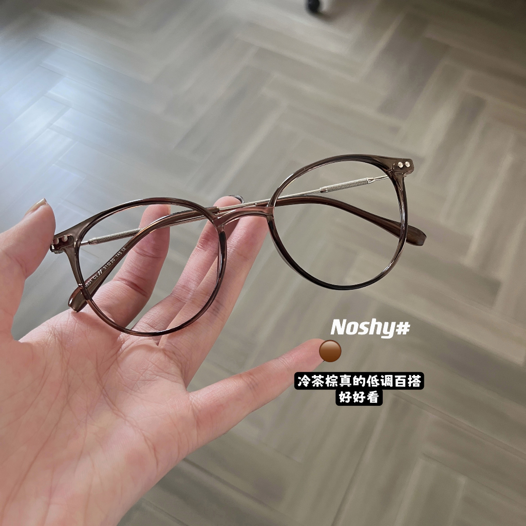 Kacamata Photochromic Anti Radiasi Komputer Bentuk Bulat Bahan Metal Gaya Korea Untuk Pria Dan Wanita -PD