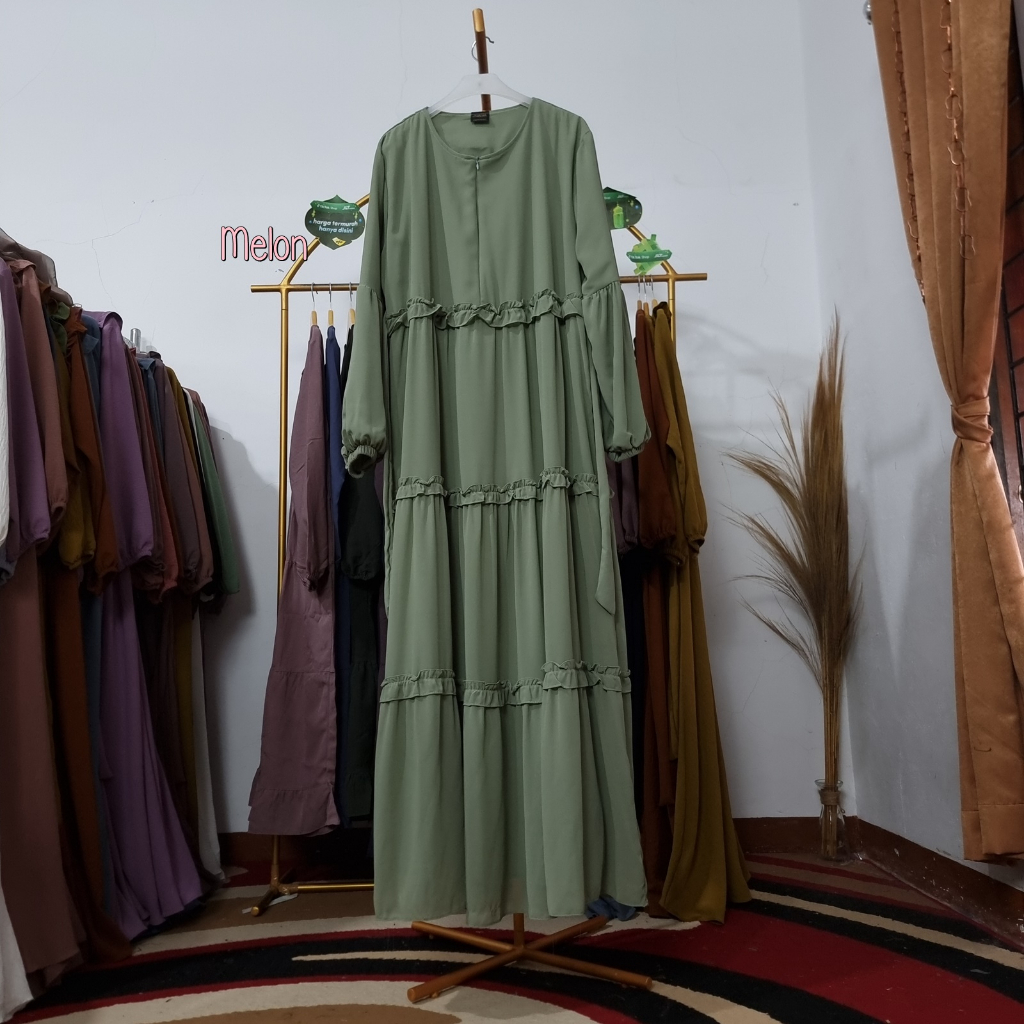 Gamis Terbaru Zafirah Collection Faida Dress - Gamis Ceruty Babydoll Ori