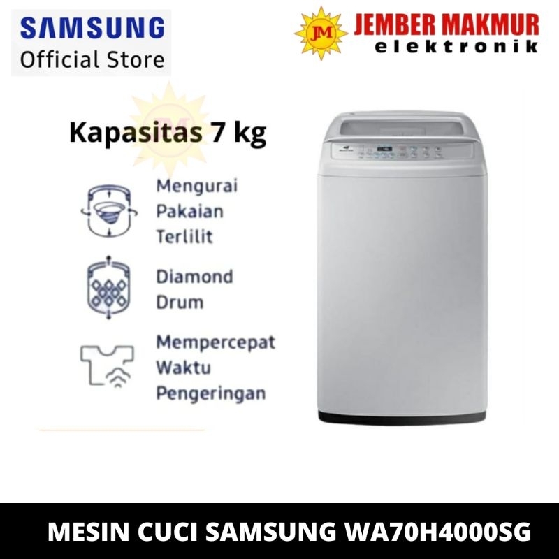 SAMSUNG MESIN CUCI 1 TABUNG WA70H4000SG TOP LOADING low watt diamond