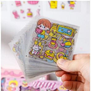 Stiker  MOMO Motif Kartun Korea Lucu Anti Air Dekorasi Handbook Scrapbook