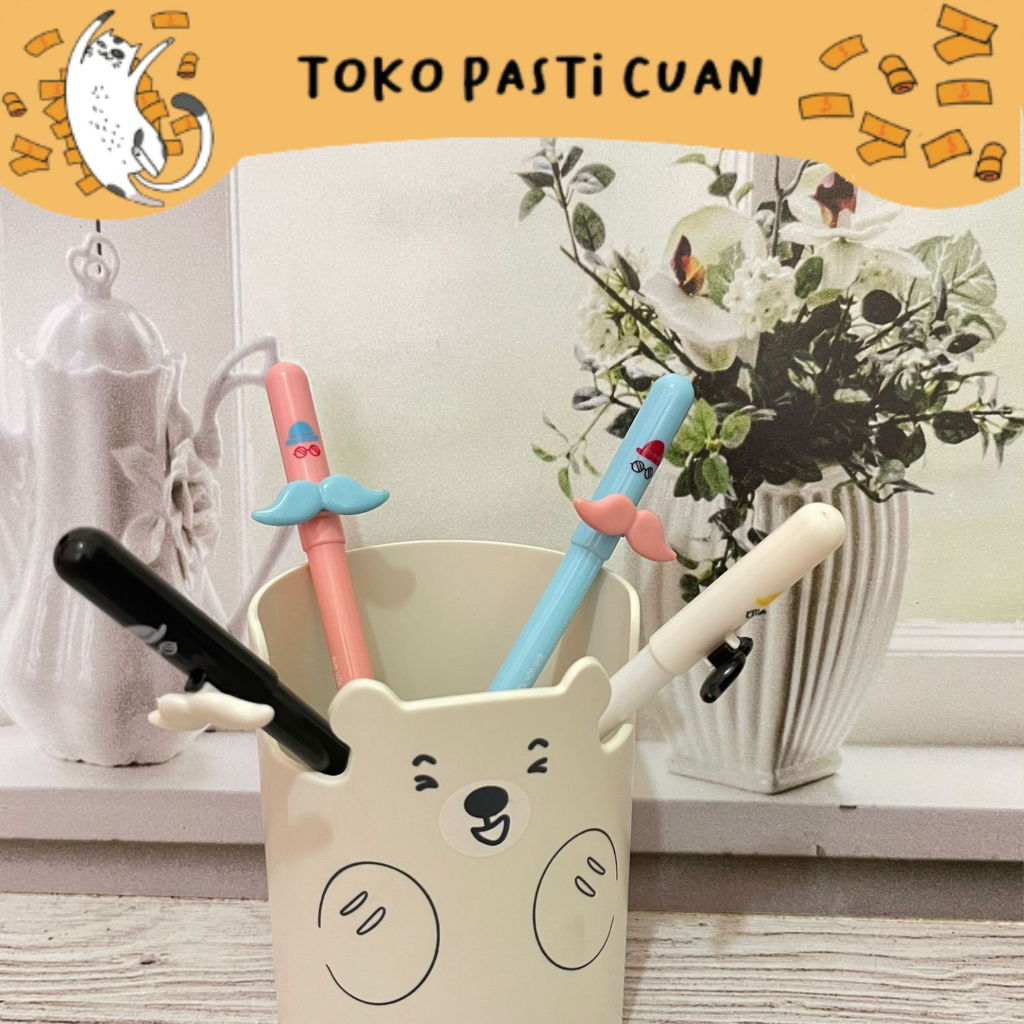 

pulpen pen kumis (4/8/12 pcs) pen lucu bolpen kebutuhan sekolah anak bisa COD imut import termurah kualitas dijamin