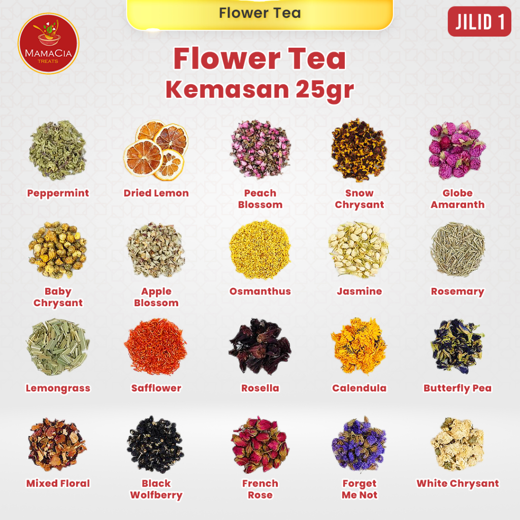 

Mamacia Treats (25 gram) Lavender Chamomile Chrysanthemum Teh Bunga Telang Flower Tea Jilid 1