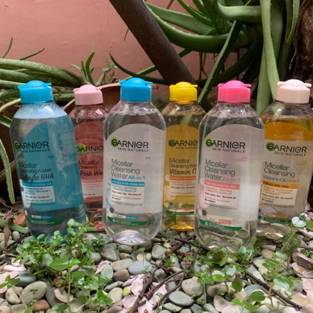 400ML GARNIER MICELLAR CLEANSING WATER PINK DAN VITAMIN C SALICYLIC ACID ROSE WATER