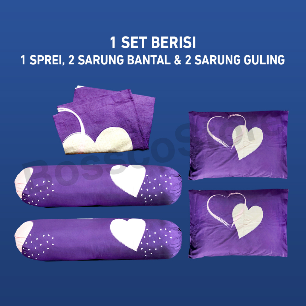 SPREI SET King Comfort King Size Uk 180x200 &amp; Queen Size Uk 160x200/Tinggi 20cm gratis 2 sarung bantal 2 sarung guling bahan kain microtex disperse sprei bahan katun bahan tencel sprei minimalis sprei bahan adem bahan katun jepang bahan rayon lembut