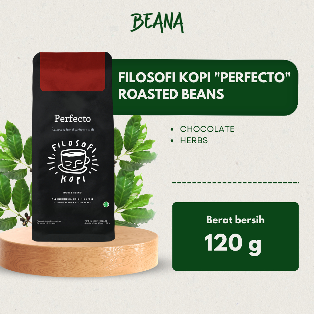 

Perfecto Arabica Coffee Roasted Beans| Filosofi Kopi Blend Arabica 120gr - Beana Roastery Semarang