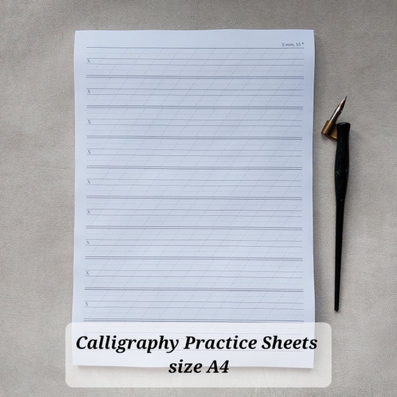 

Calligraphy practice sheets dip pen/ brush pen (premium white paper)50sheets/pack