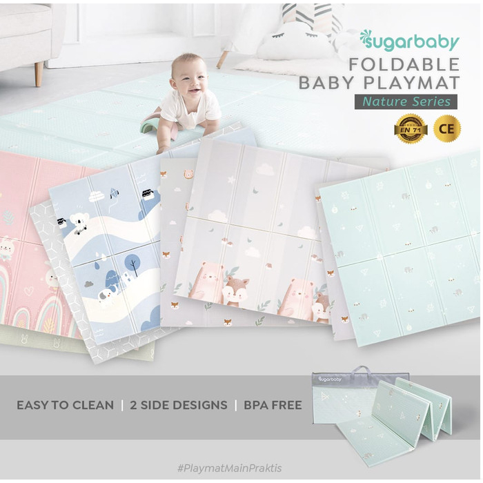 Sugarbaby / sugar baby Foldable Baby Playmat murah (Nature Series) / Playmat Lipat Anak / Karpet Lipat Bayi / Matras Bayi