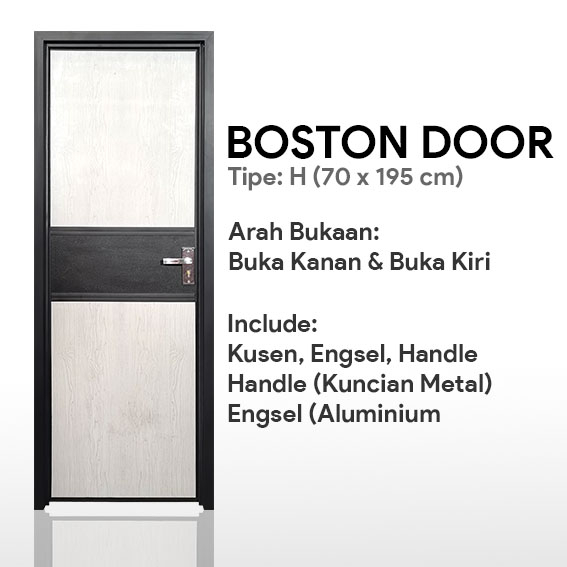 Boston H Door / Pintu Kamar Mandi / Alphamax Aluminium Ukuran 70x195cm