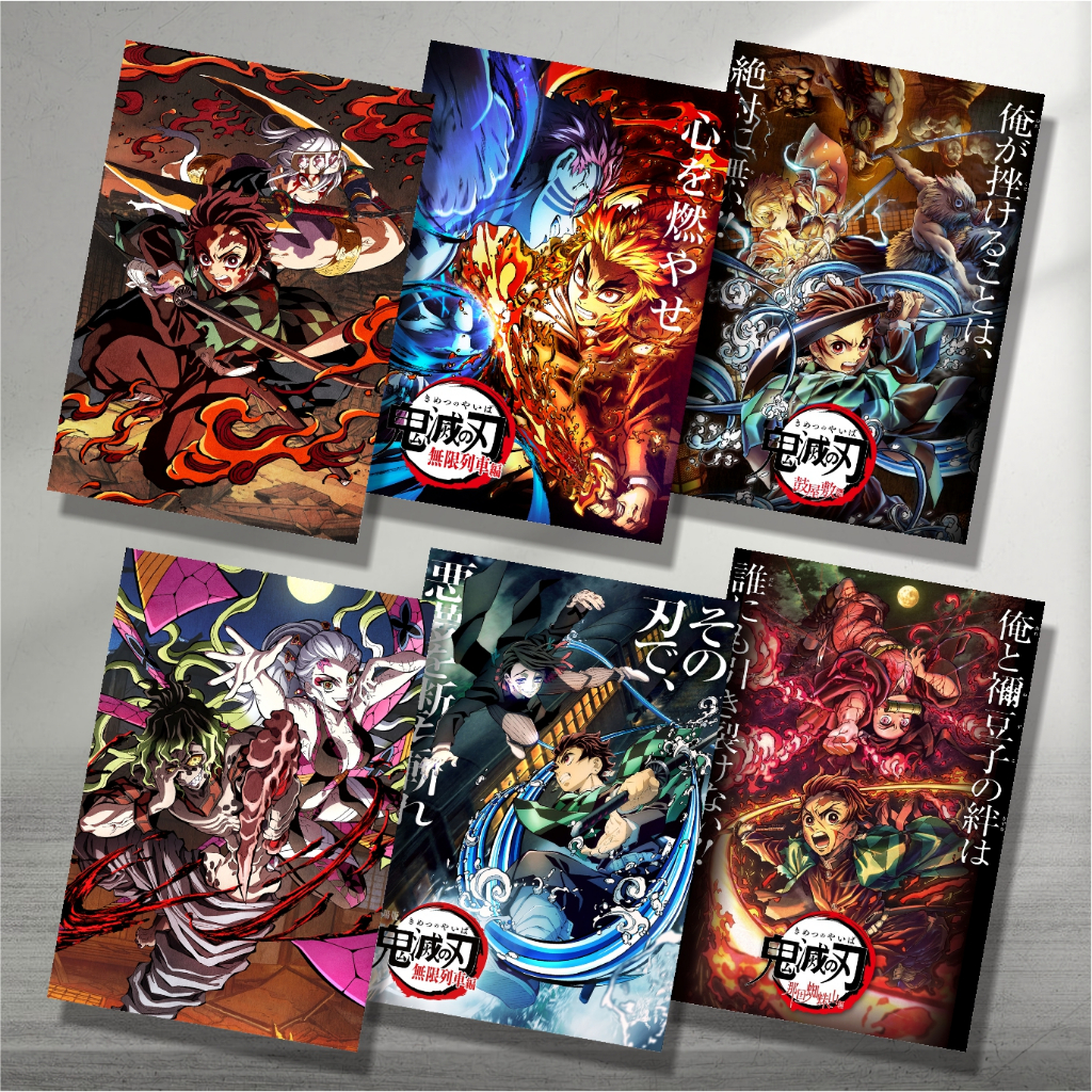 Koleksi Poster A3 Anime Kimetsu no Yaiba / Demon Slayer A - Tanjirou Nezuko Zenitsu Inosuke Giyuu Shinobu Kanao Rengoku