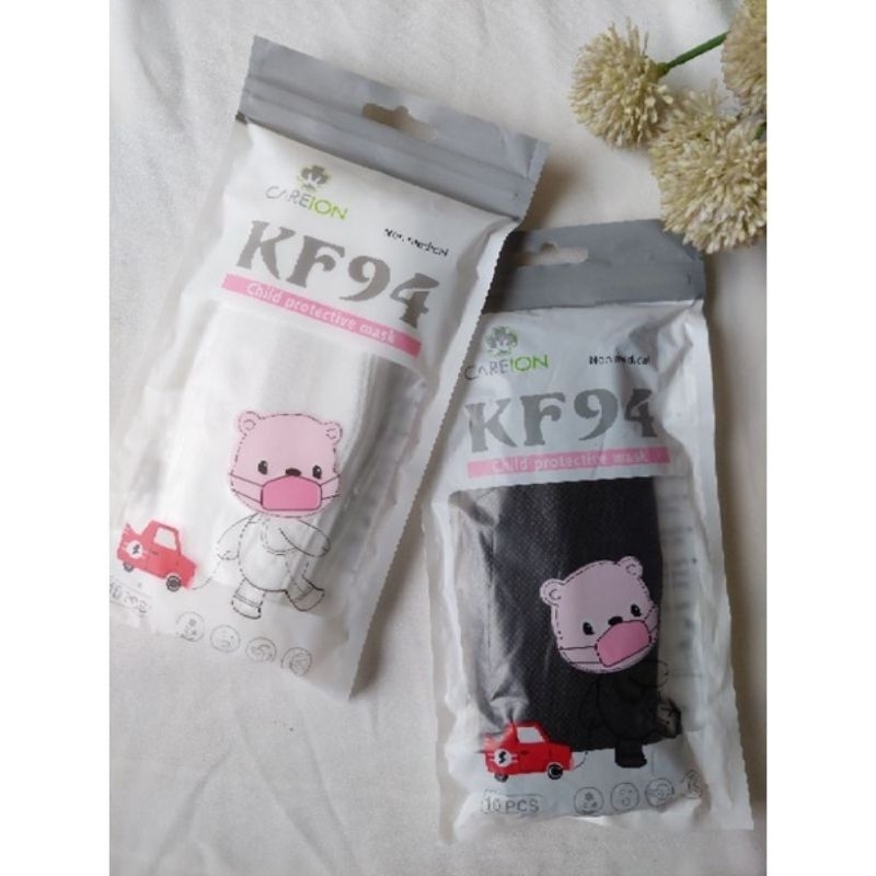 MASKER KF94 CAREION KIDS HITAM DAN PUTIH/MASKER KF94 CAREION KIDS MIX WARNA/MASKER KF94 MODEL KOREA 
