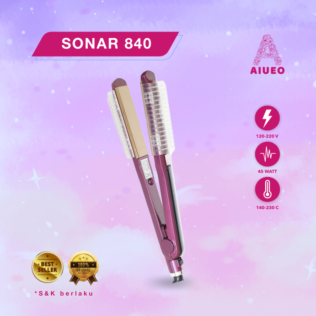 Catokan Rambut Sonar 840 Curly dan Pelurus Rambut 3in1 Catokan Blow Palt Keramik | Catokan Rambut Sonar Ori