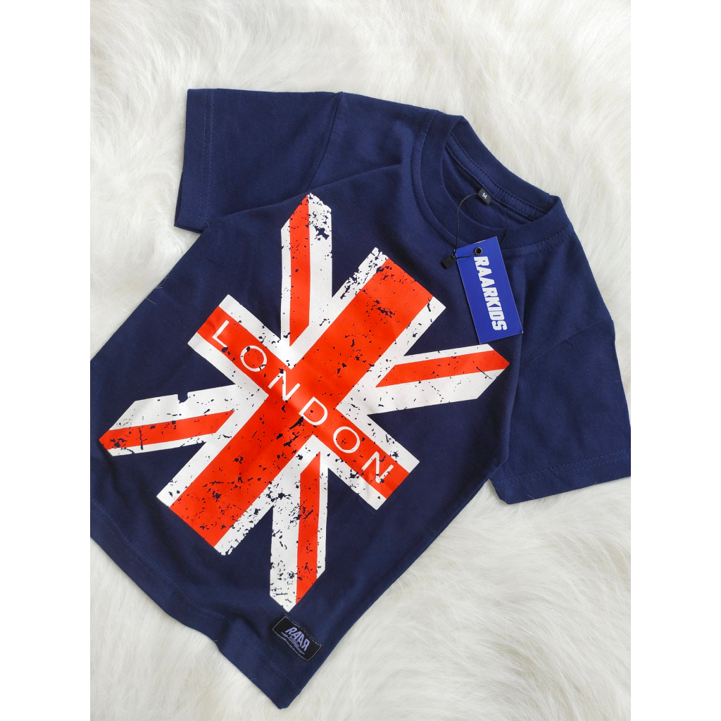 Raarkids Kaos Baju Distro Anak Laki Laki Perempuan Usia 1-8 Tahun LONDON